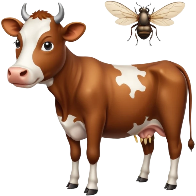 a cow who is hot emoji