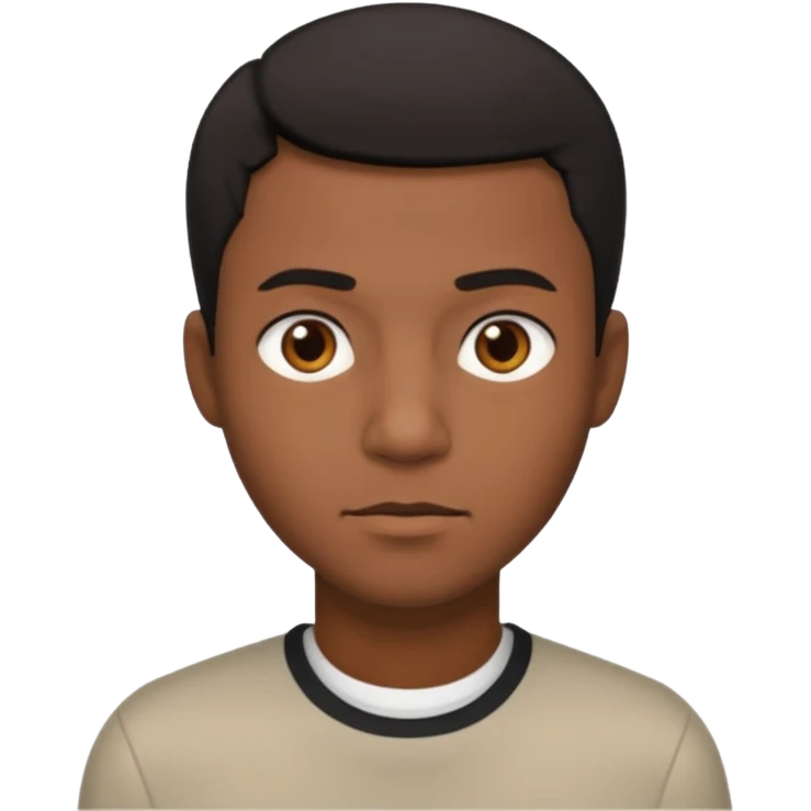 black man, neutral expression emoji
