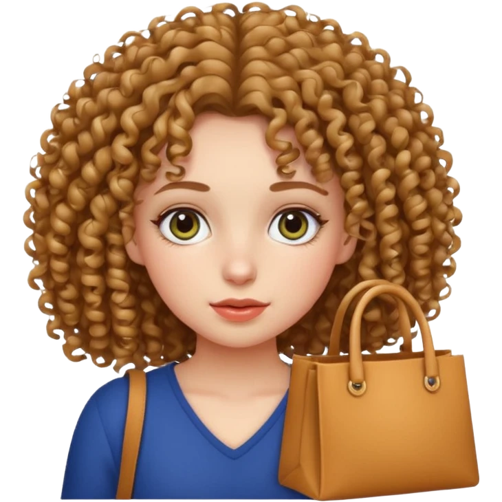 Curyl hair girl with bags emoji