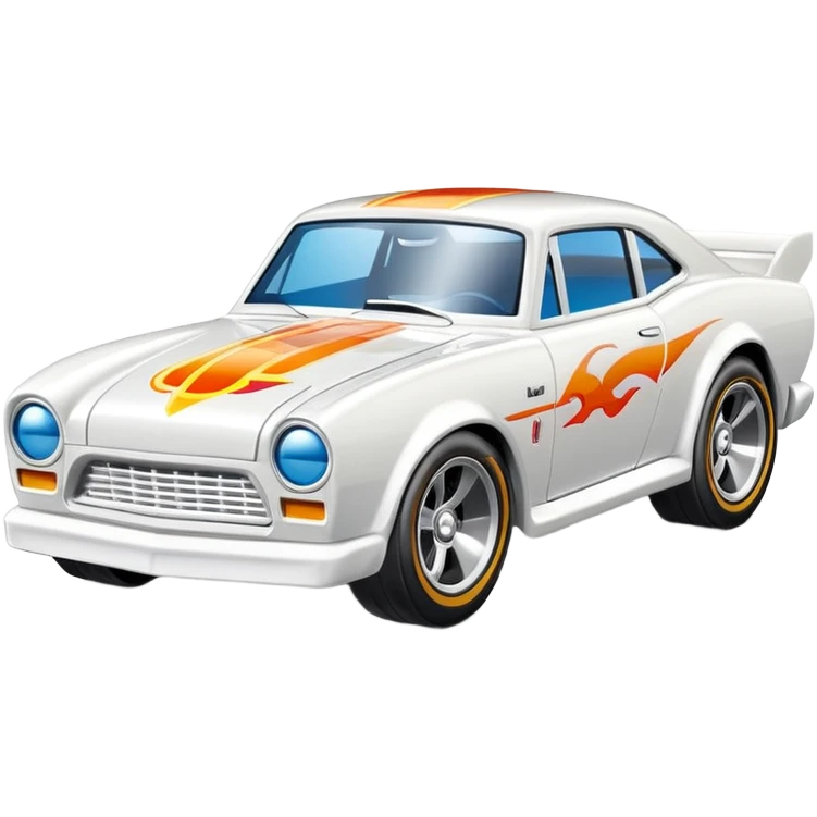 Машинка HotWheels белого цвета в классической упаковке HotWheels. emoji