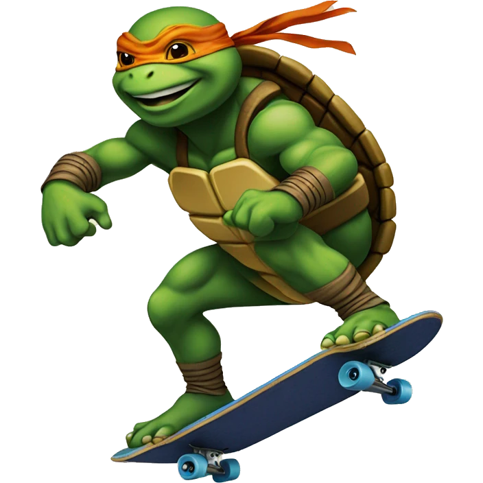 Ninja turtle riding a skateboard emoji