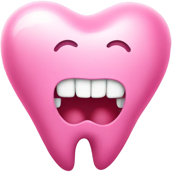 Pink tooth with a heart  emoji