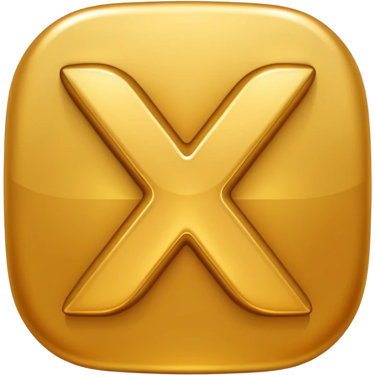 emoji-style glossy icon with two characters: X and S placed side by side forming “XS”, bold rounded font, golden 3D shine, smooth gradients, soft highlights, transparent background

 emoji