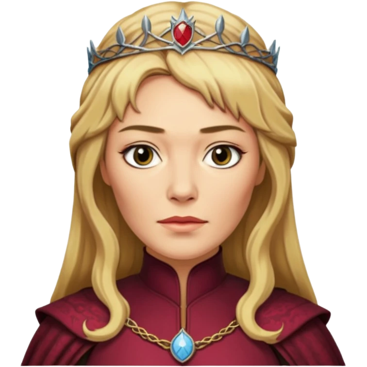 Cersei Lannister wihtout crown   from Games of throne character face only front face emoji