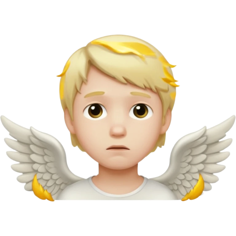 boy angel , sad emoji