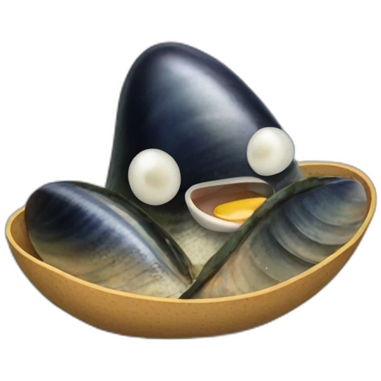 Mussel partying emoji