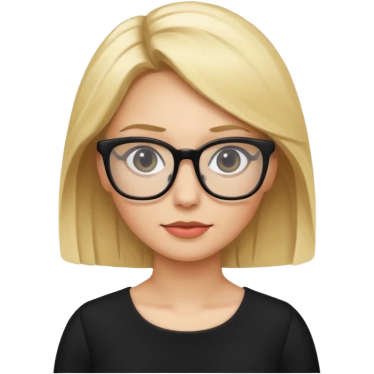 glasses blonde black dress emoji
