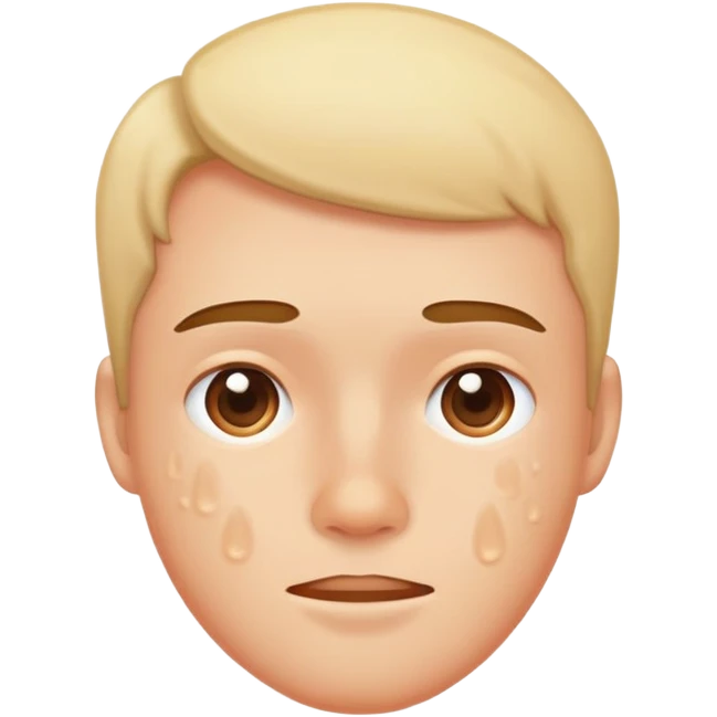 close up of face with visible acne emoji