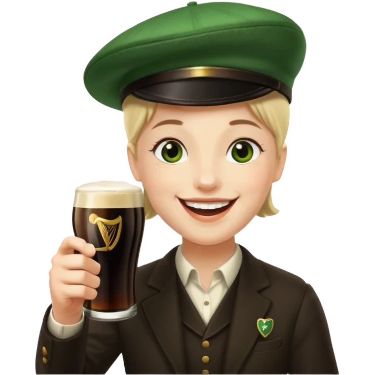 Saying cheers with a Guinness emoji