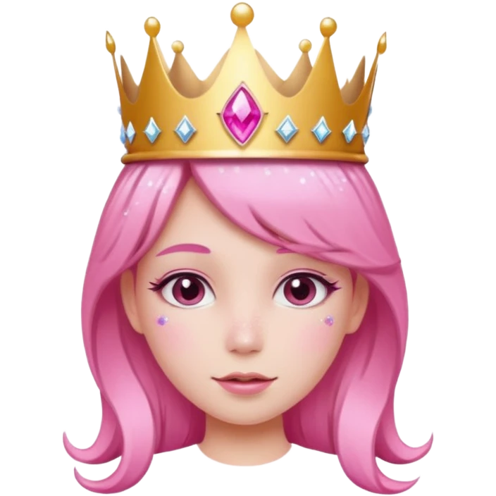 pink girl glitter crown emoji