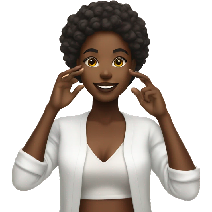 Black girl doing glow recipe skincare emoji