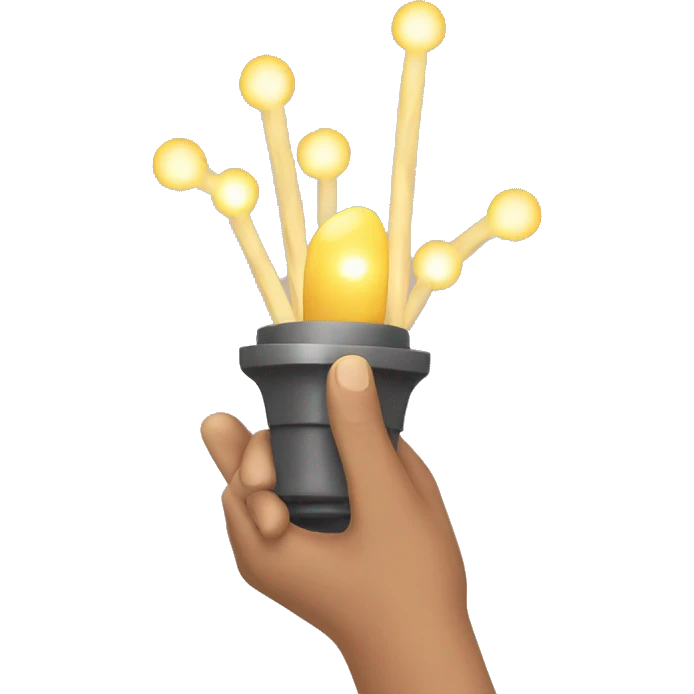 Hands holding Christmas lights  emoji
