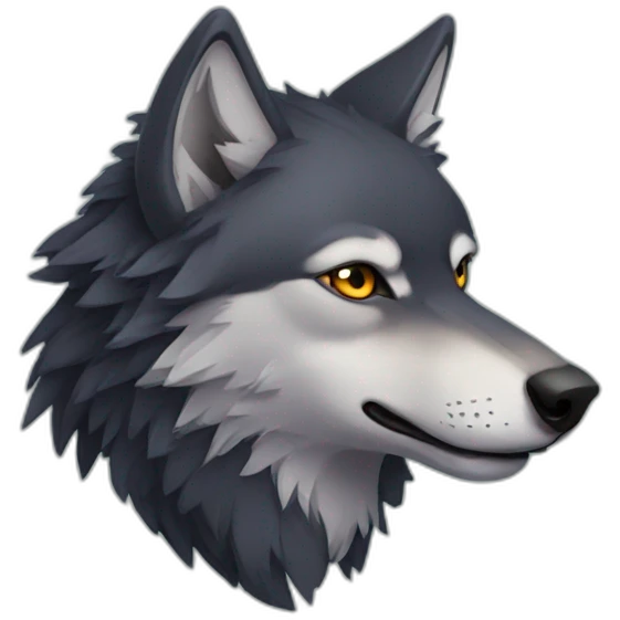 wolf with raven on head emoji