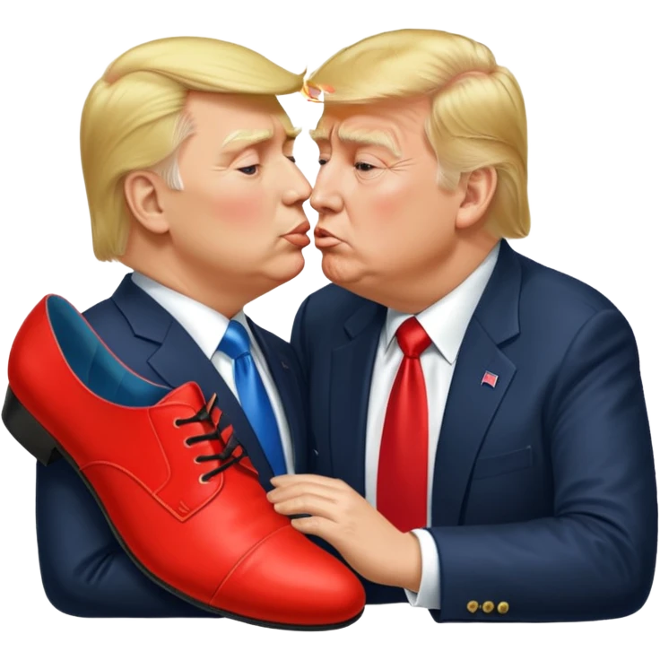 Donald trump kissing Putin's shoes emoji