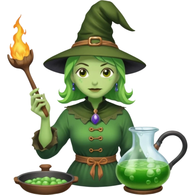 green witch cooking potion emoji