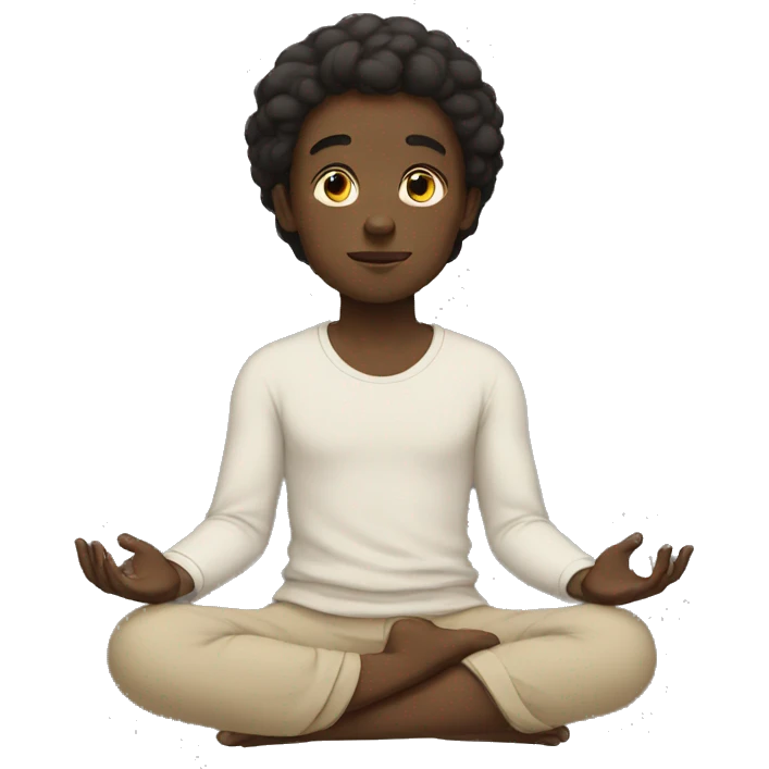 black boy meditate  emoji
