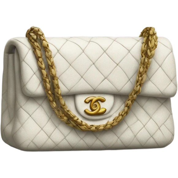 Tweed white chanel bag  emoji