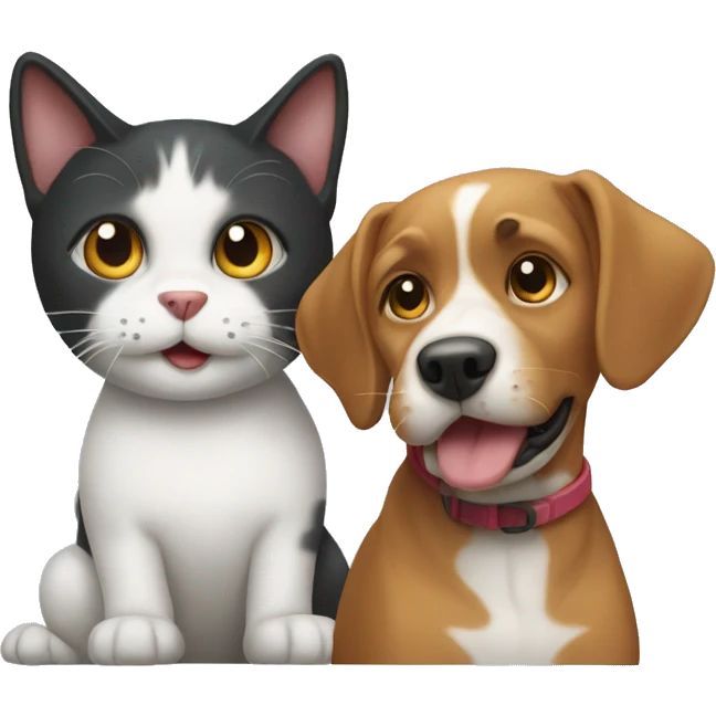 dog  and cat emoji