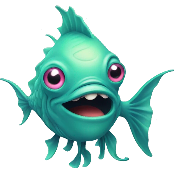 Alien Fish giving a Thumbs Up with a tentacle fin emoji