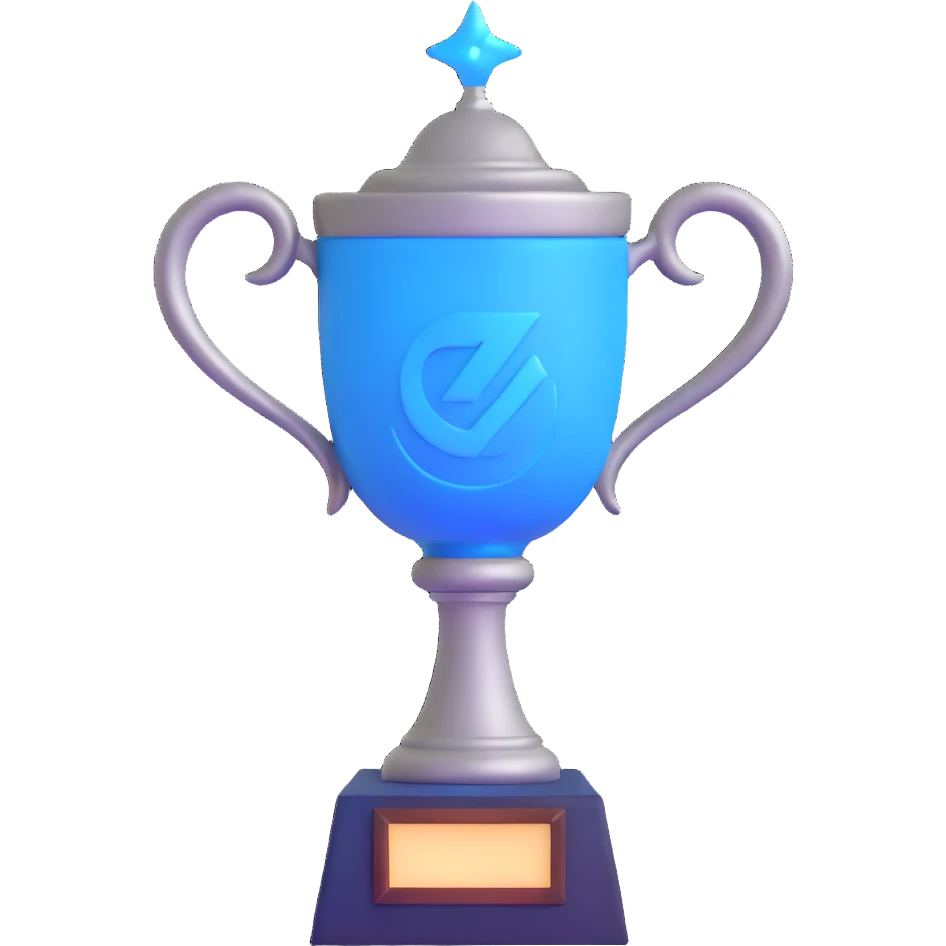 Triwizard Cup trophy with serpent handles, glowing blue magical cup from Harry Potter emoji