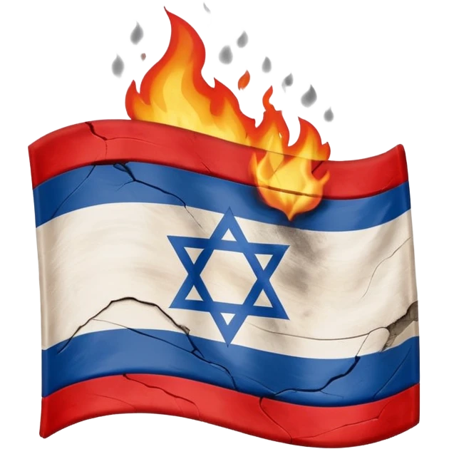 Burning israel flag emoji