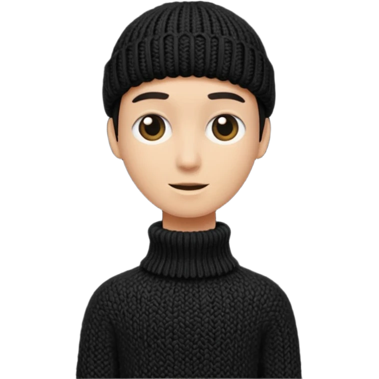 long-necked black knitwear emoji