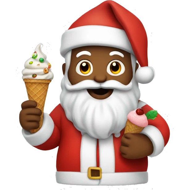 Santa eating ice cream emoji