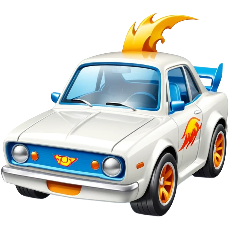Машинка HotWheels белого цвета в классической упаковке HotWheels. emoji