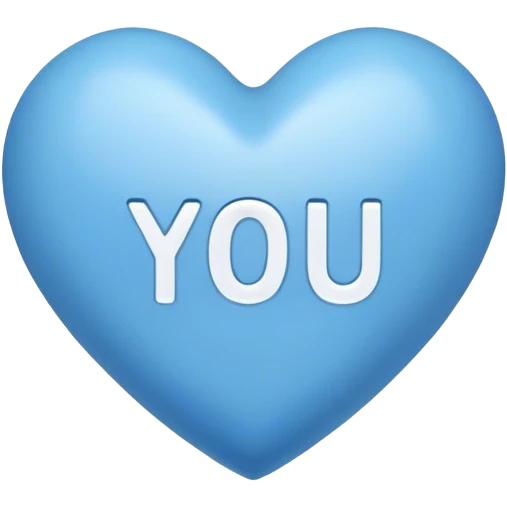 Blue heart with the words I Love You Ry in the middle  emoji