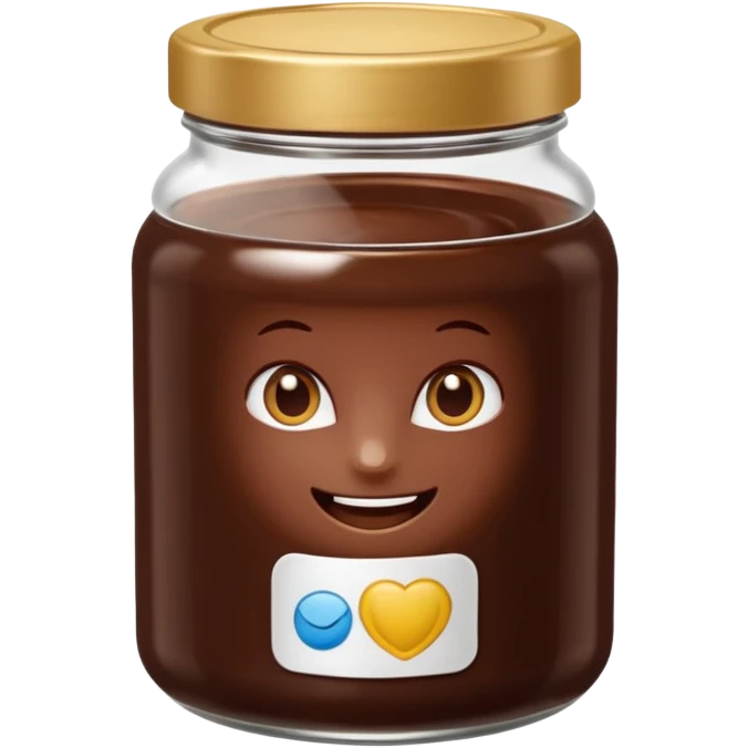 chocolate spread jar glass or plastic deep brown glossy spread simple lid blank label optional 3D clean style transparent background optimized for emoji size emoji