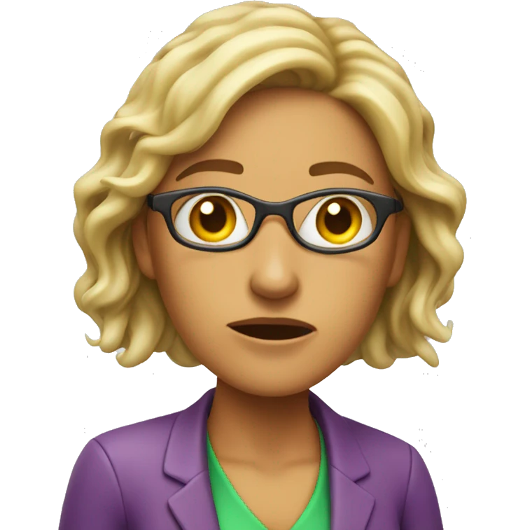 stressed teacher (woman) slimed emoji