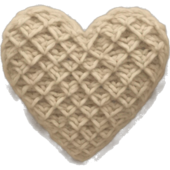 Knitted beige heart emoji