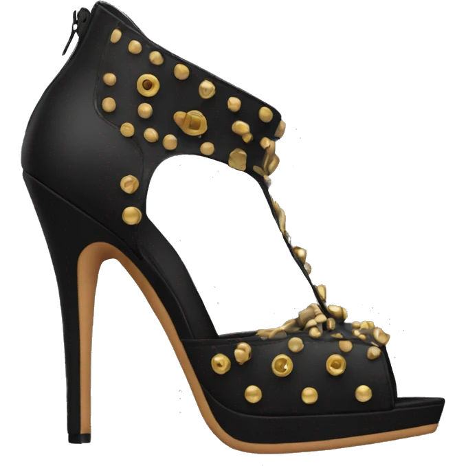 Black rivet heels  emoji