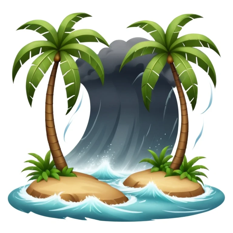 A hurricane on a tropical island  emoji
