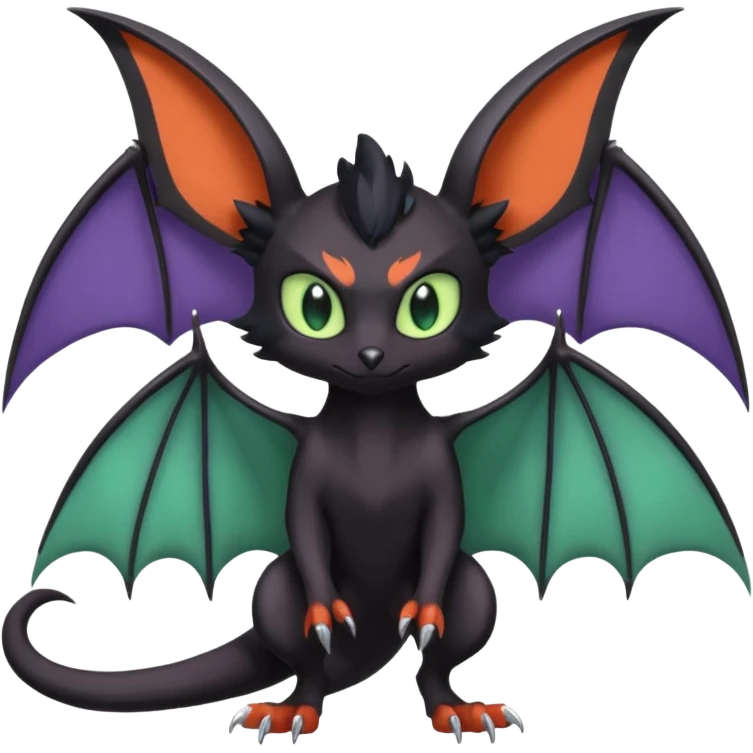  Noibat-Noivern-Trico-Nargacuga-Litten-Hybrid with huge bat wings for ears emoji