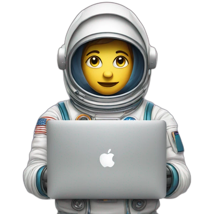 astronaut with hoodie and a macbook emoji