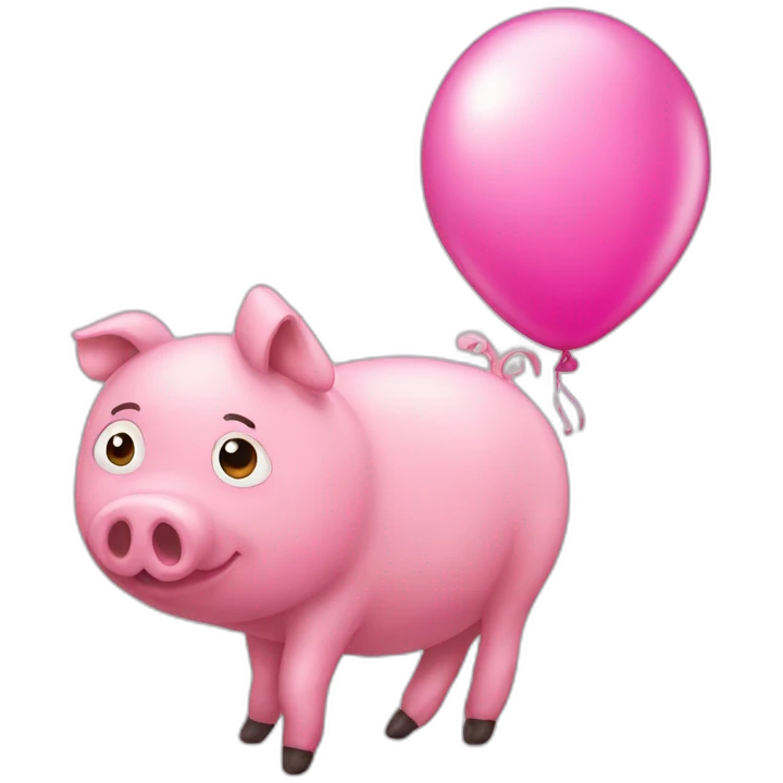 pink pig balloon emoji