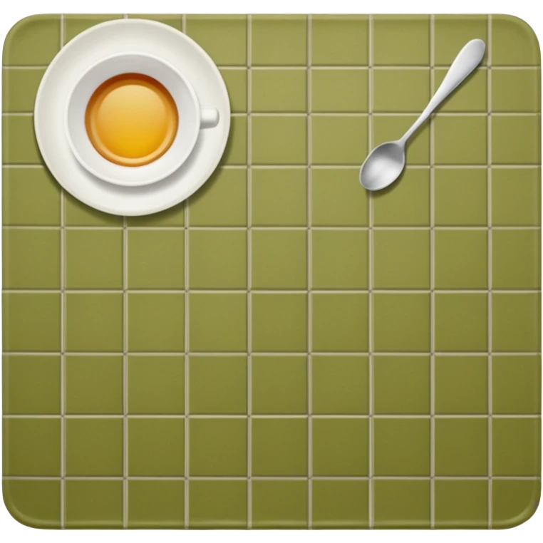 An olive green, long, tiled, top view of a place mat like the one in the image.  emoji
