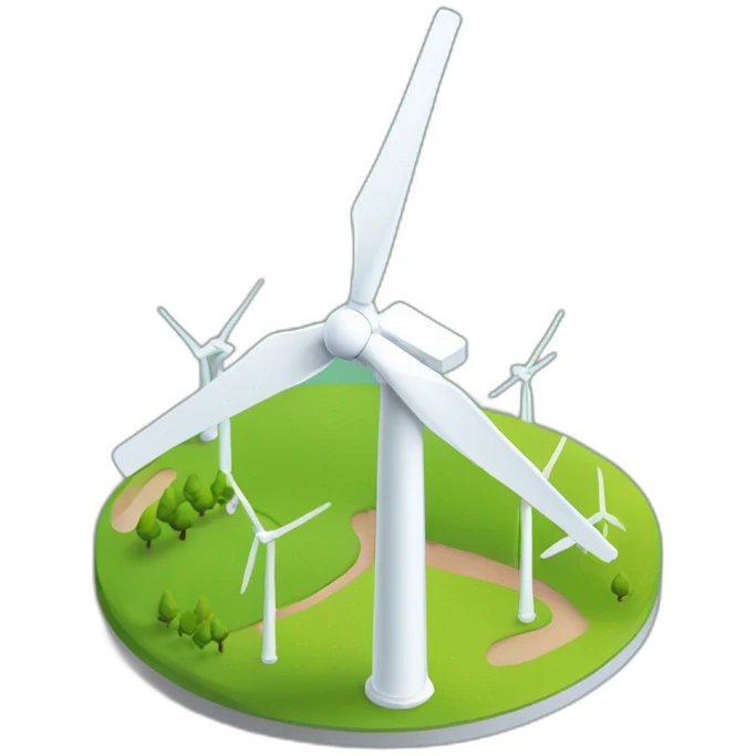 Wind Turbines，isometric view emoji