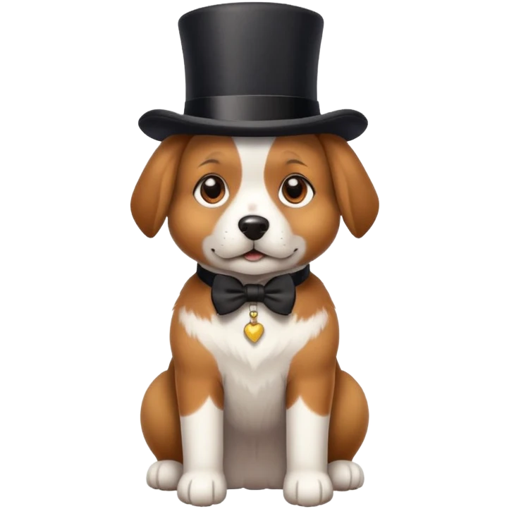 Dog wearing top hat emoji