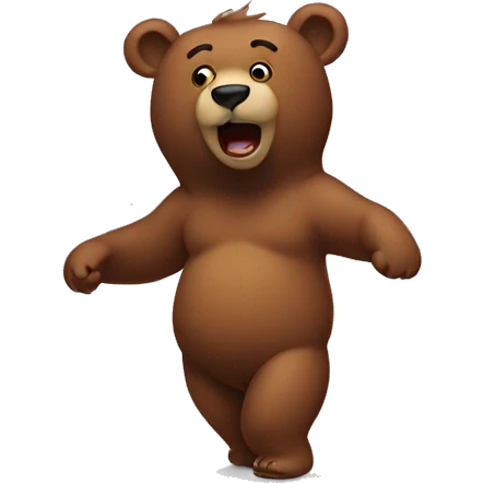 Bear dancing with a big butt emoji