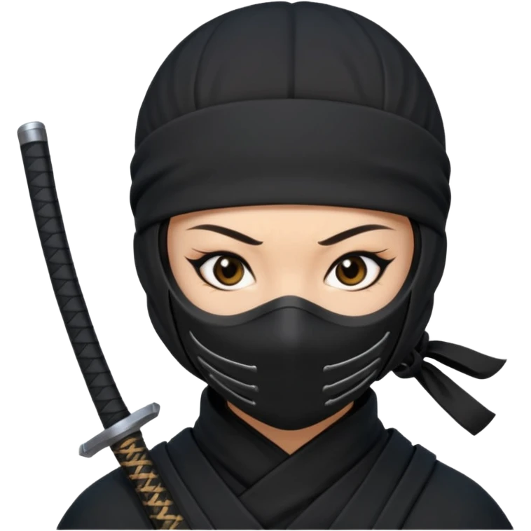 Female Ninja with mask emoji