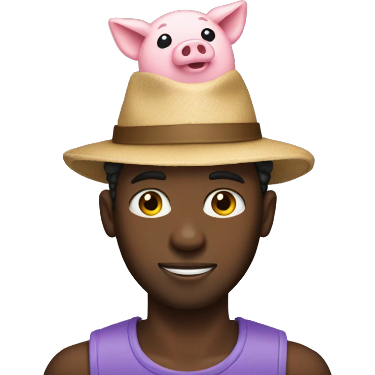 black man with a piggy hat emoji