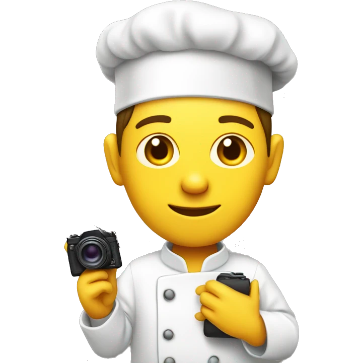 Chef, yellow skin, camera in hand  emoji