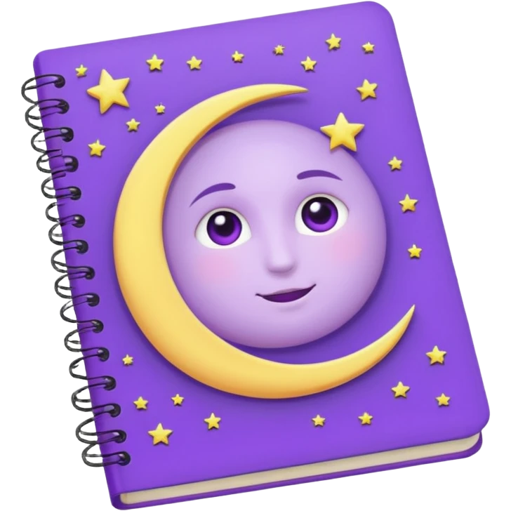 lilac notebook moon emoji
