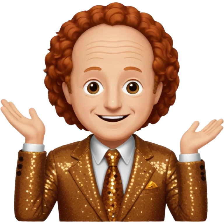 Larry Fine from The Three Stooges with auburn hair, brown sequin suit  emoji