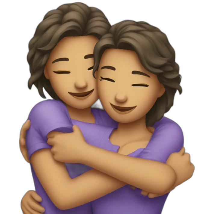 Two girl hug emoji