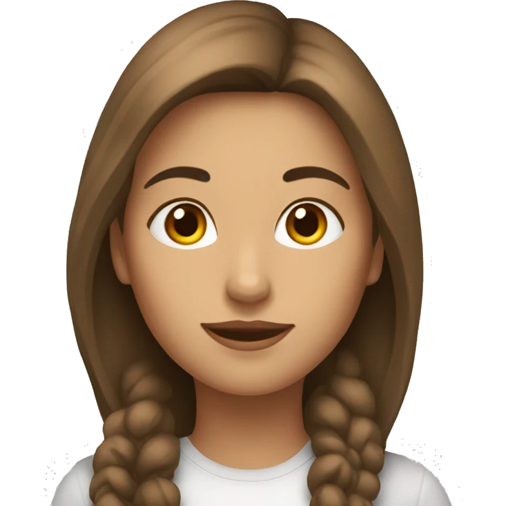 mujer blanca pelo marron emoji