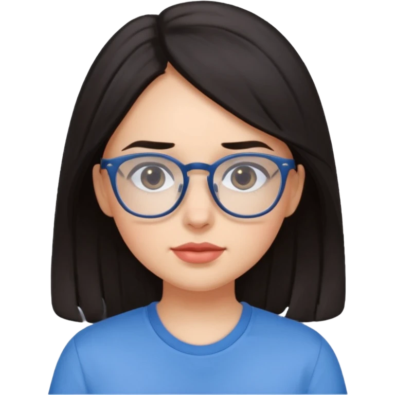 sarah babygirl dark hair and glasses emoji