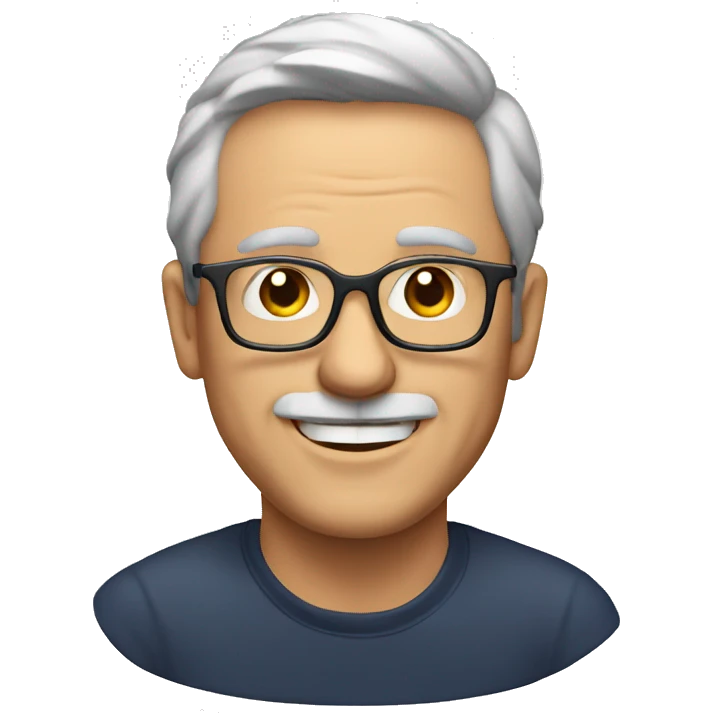 European smiling middle-aged man in glasses emoji